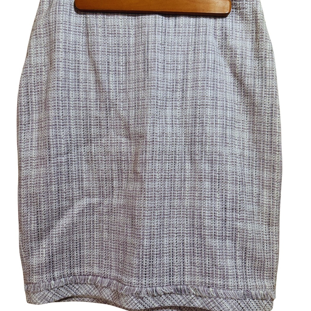 White House Black Market Cool Wisteria w/ Ecru Tweed Pencil Skirt